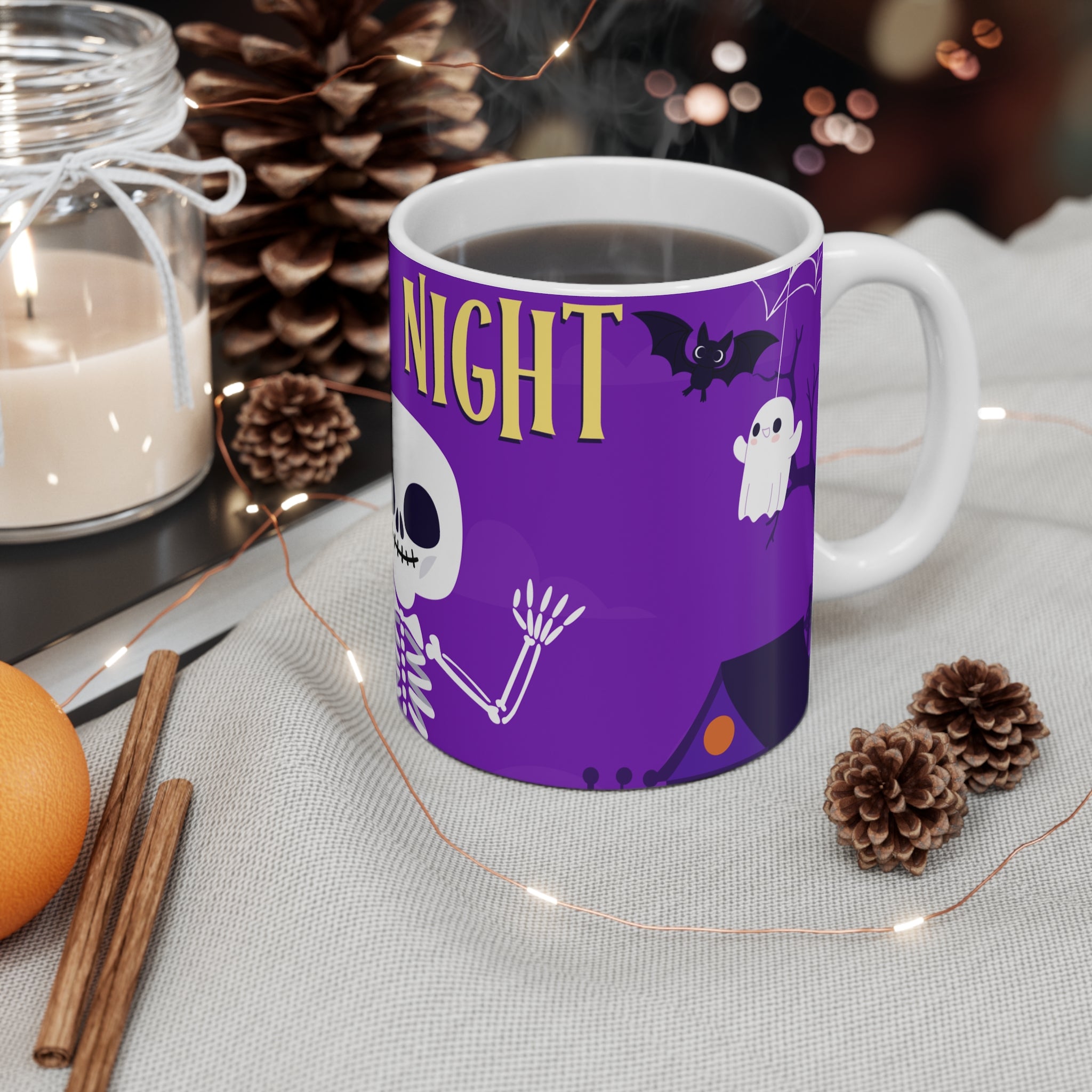 Spooky Night with Halloween Skeleton | Mug